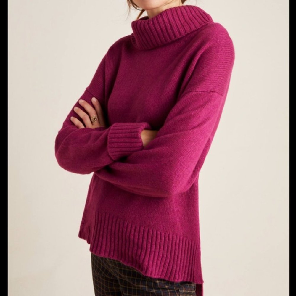 Anthropologie Blair Turtleneck Sweater, Violet, M